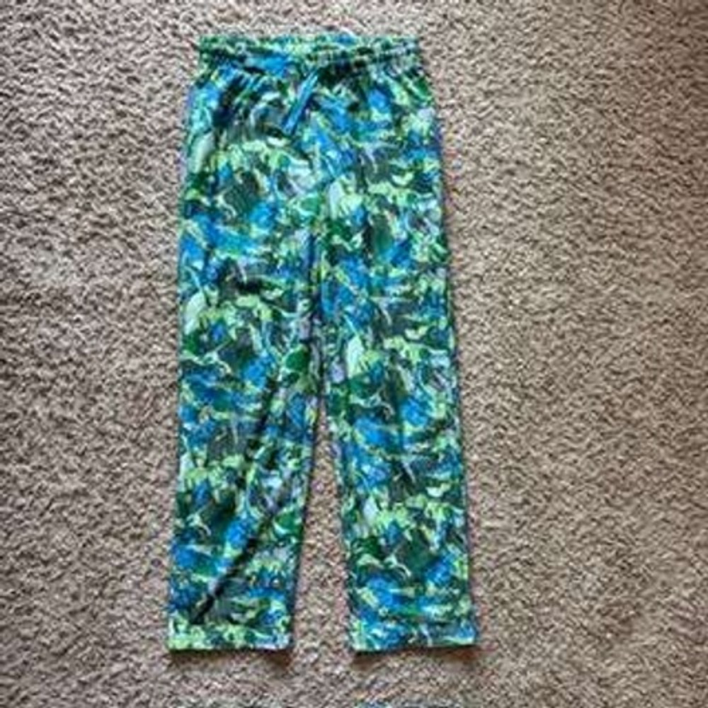 Cat & Jack Boys Dinosaur Fleece Pajama Pants Green Blue Size M 8 Sleepwear
